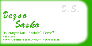 dezso sasko business card